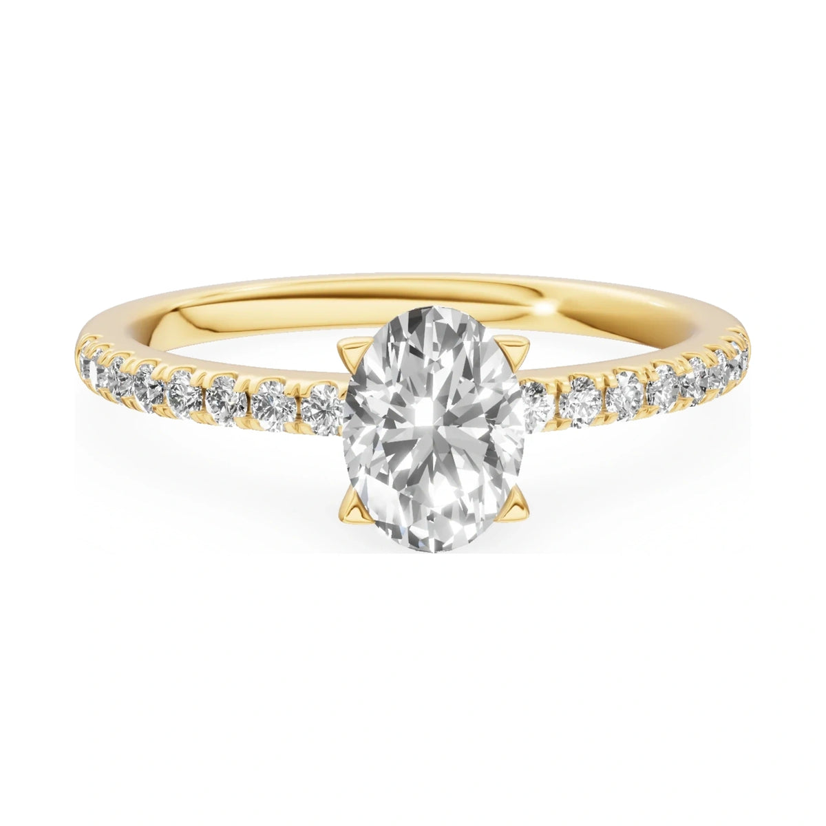 GREMARI Seven Solis 14K yellow gold engagement ring with 0.50 ct oval-cut natural diamond
