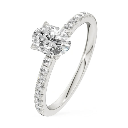 0.50 ct oval-cut natural diamond GREMARI Seven Solis engagement ring in 14K white gold