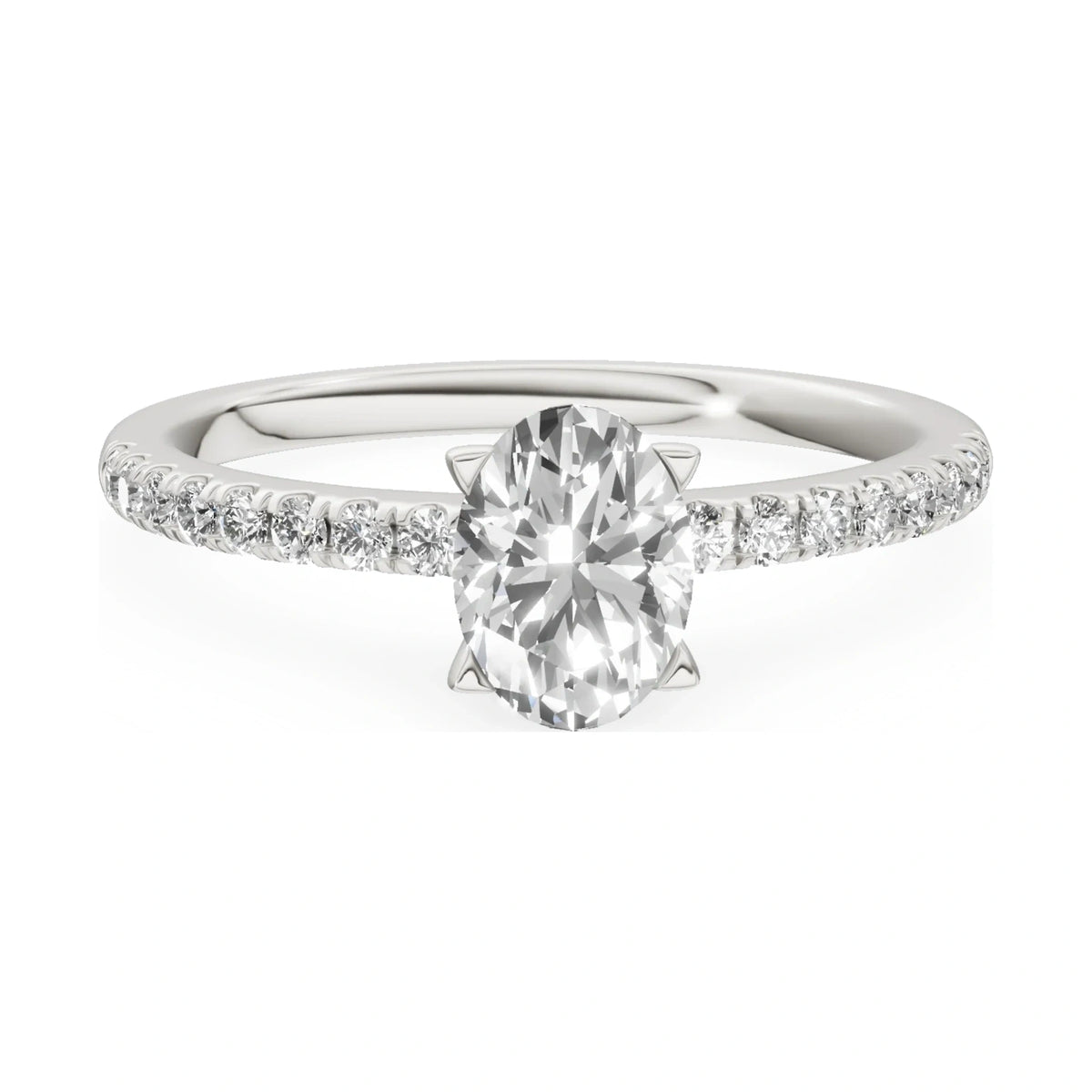 GREMARI Seven Solis 14K white gold engagement ring with 0.50 ct oval-cut natural diamond