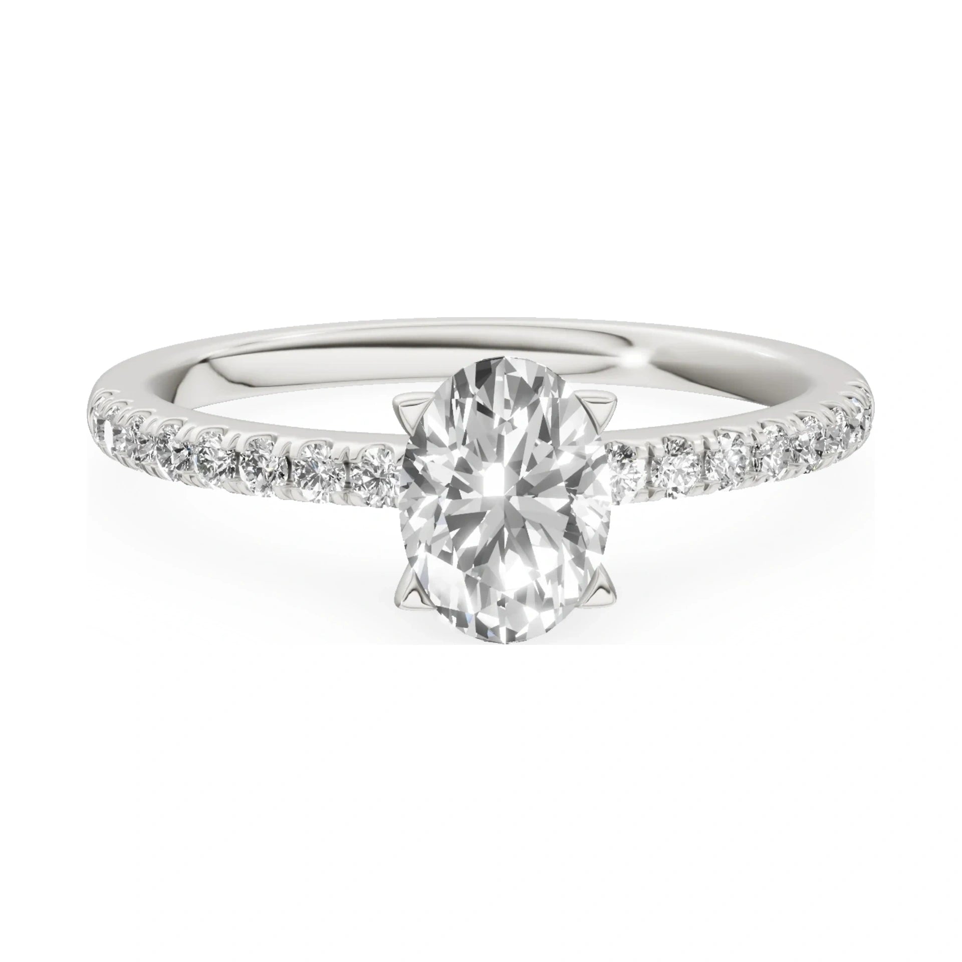 GREMARI Seven Solis 14K white gold engagement ring with 0.50 ct oval-cut natural diamond