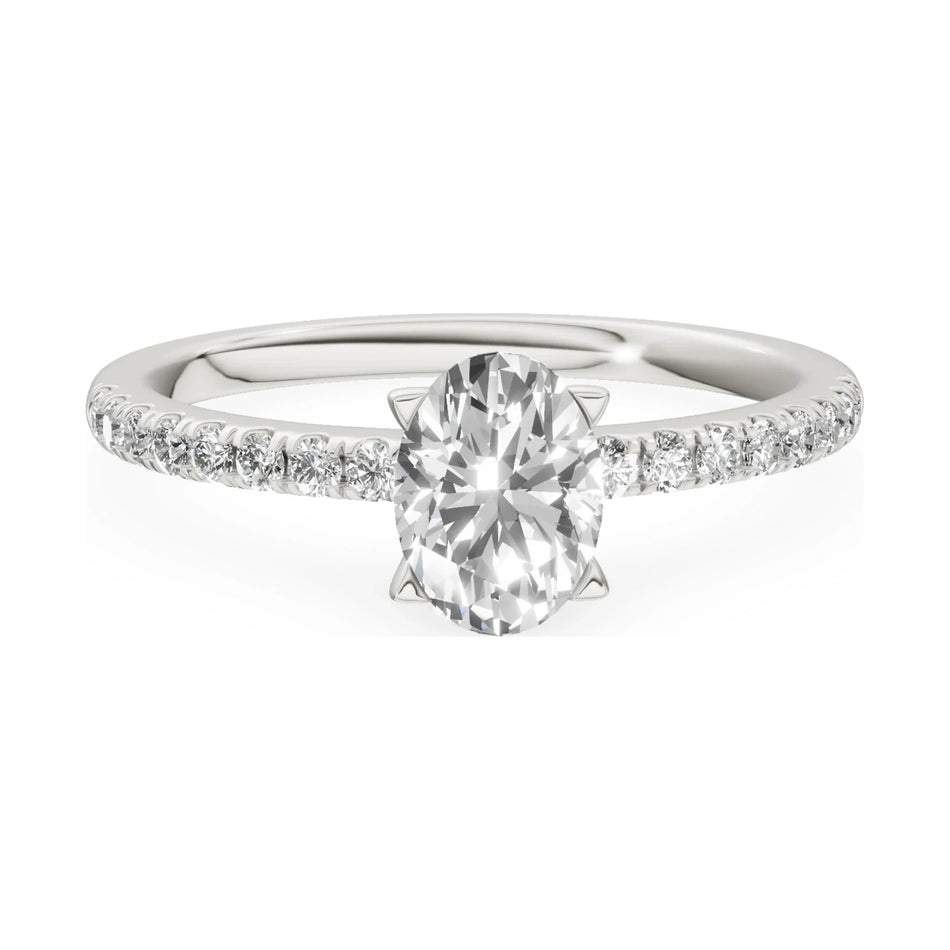 GREMARI Seven Solis 14K white gold engagement ring with 0.50 ct oval-cut natural diamond