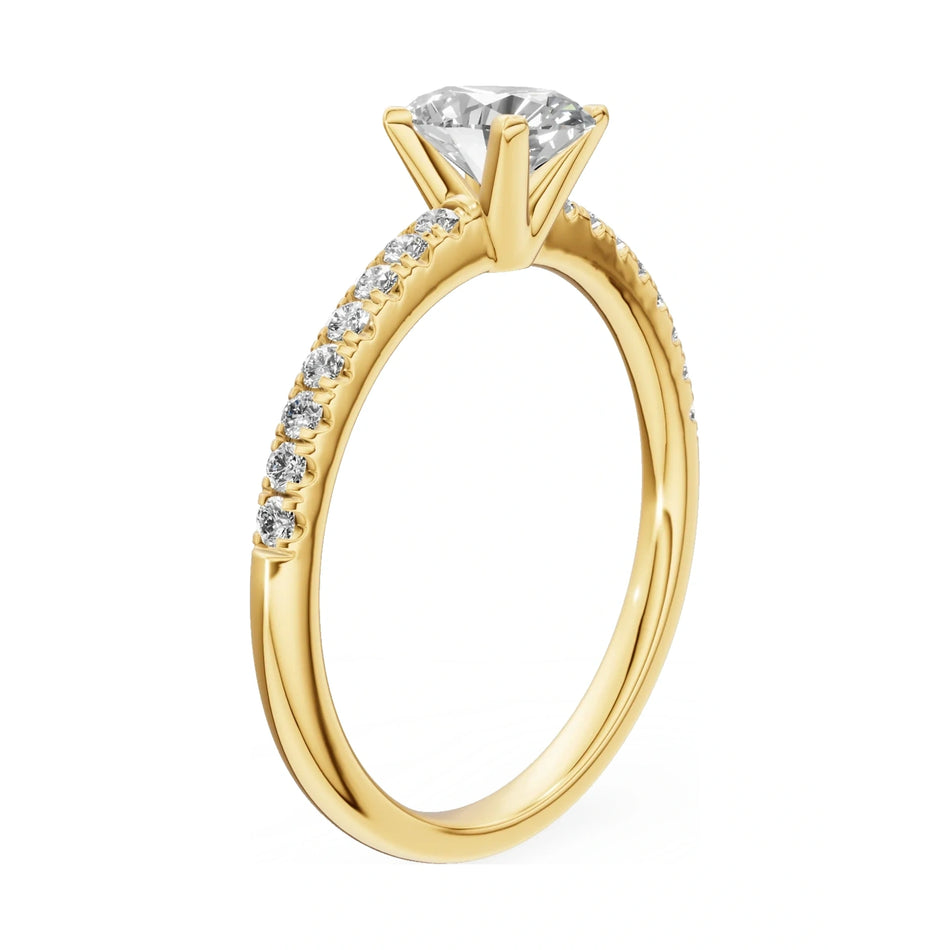 14K yellow gold GREMARI Seven Solis ring with 0.50 ct oval-cut natural diamond