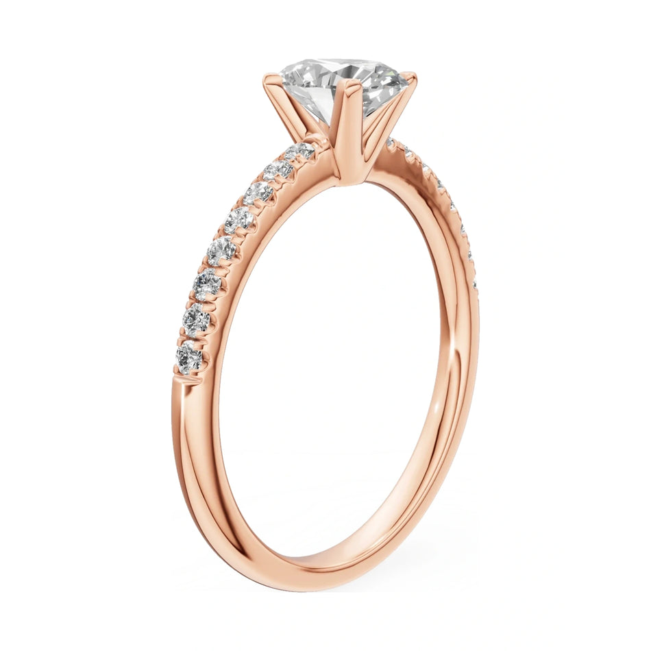 14K white gold GREMARI Seven Solis ring with 0.50 ct oval-cut natural diamond