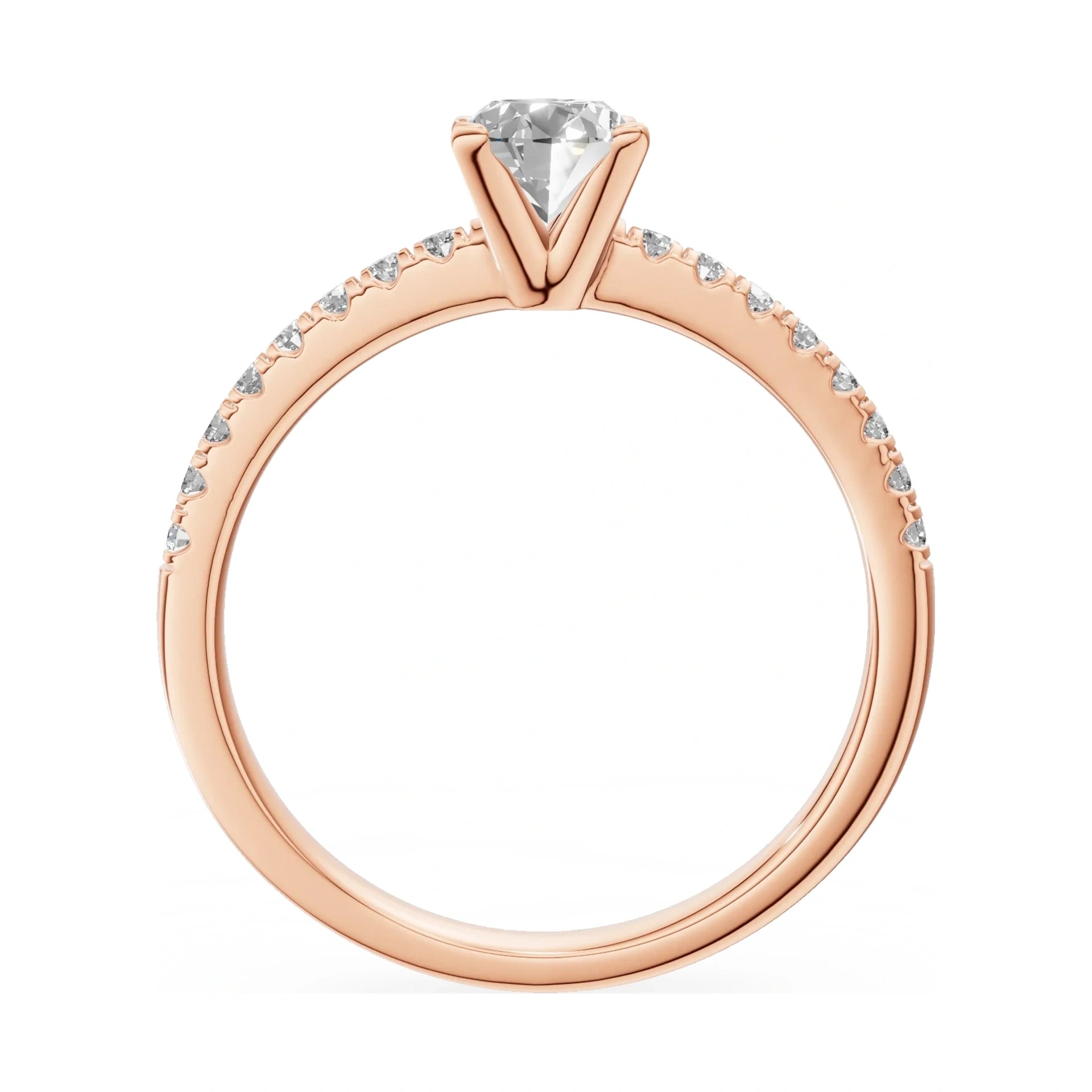 GREMARI Seven Solis oval-cut natural diamond engagement ring in 14K rose gold, 0.50 ct