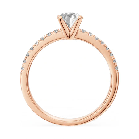 GREMARI Seven Solis oval-cut natural diamond engagement ring in 14K rose gold, 0.50 ct