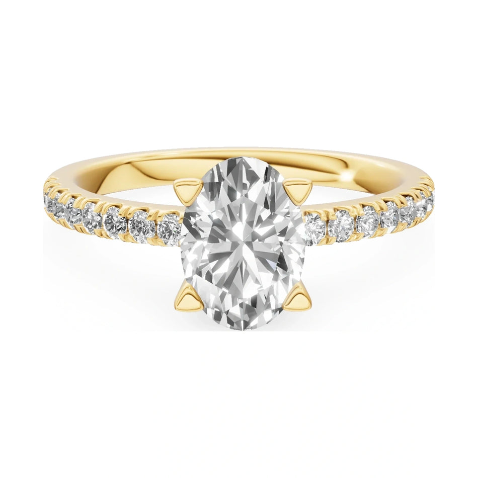 GREMARI Seven Solis 14K yellow gold engagement ring with 1.00 ct oval-cut natural diamond