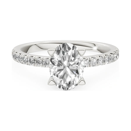 GREMARI Seven Solis 14K white gold engagement ring with 1.00 ct oval-cut natural diamond