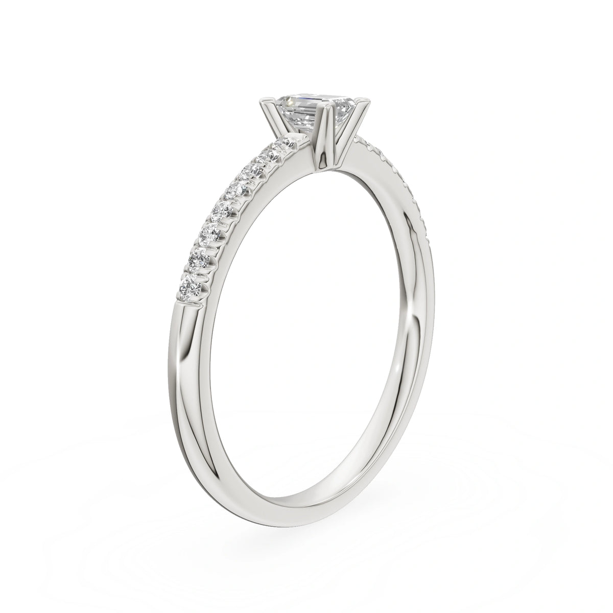Gremari Seven Solis zásnubný prsteň z bieleho zlata s 0,24 ct lab-grown diamantom – Emerald