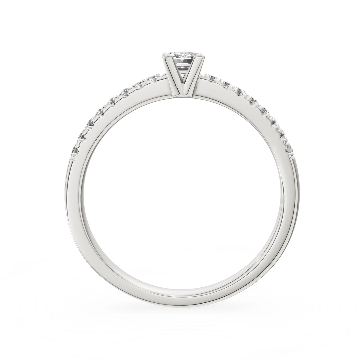 Gremari Seven Solis zásnubný prsteň z bieleho zlata s 0,24 ct lab-grown diamantom – Emerald