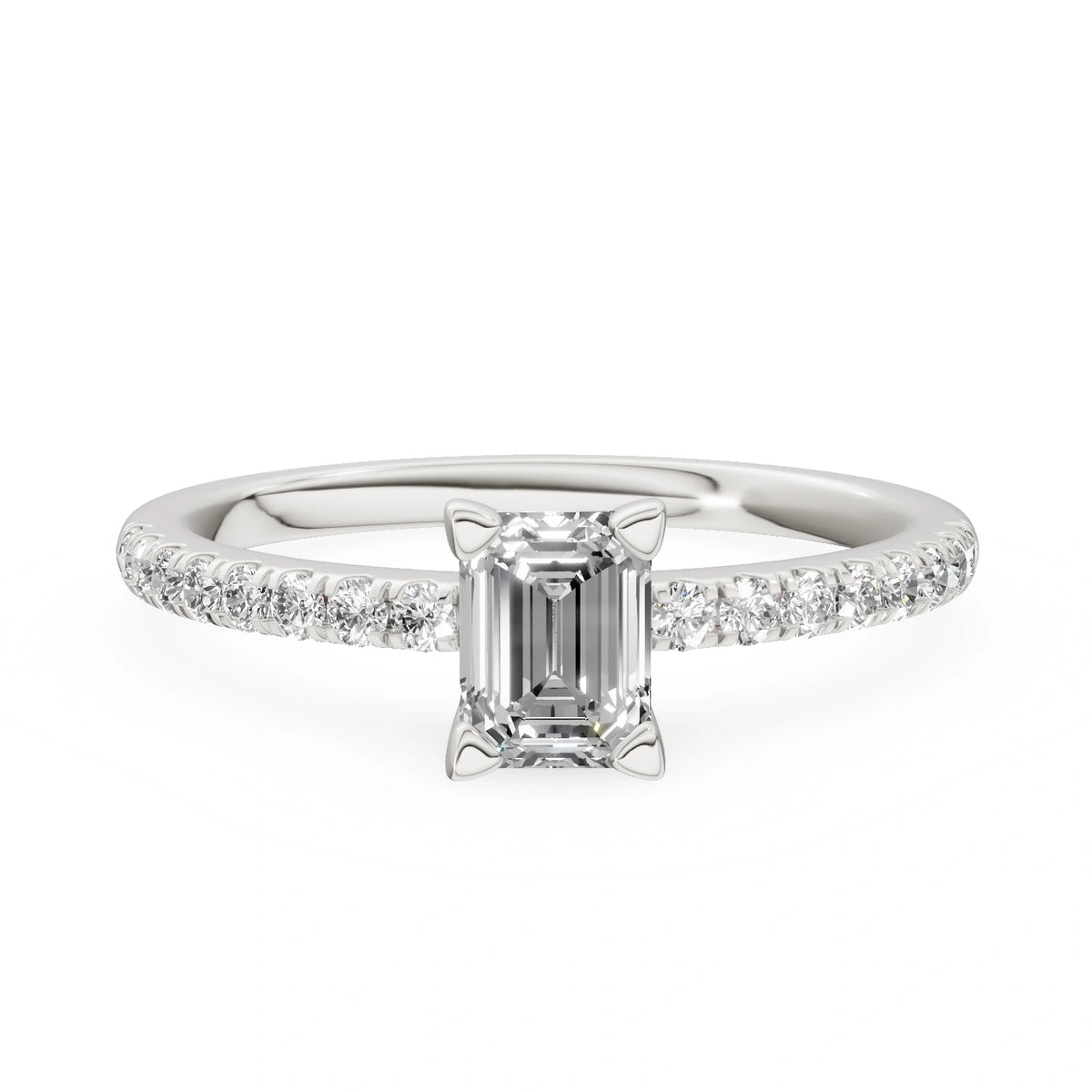 Gremari Seven Solis zásnubný prsteň z bieleho zlata s 0,50 ct lab-grown diamantom – Emerald