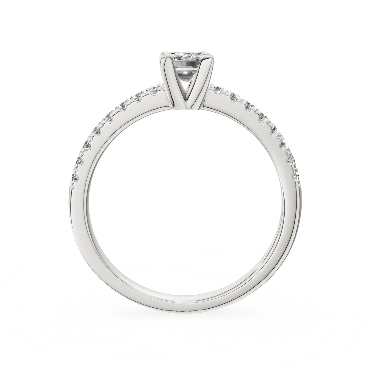 Gremari Seven Solis zásnubný prsteň z bieleho zlata s 0,50 ct lab-grown diamantom – Emerald