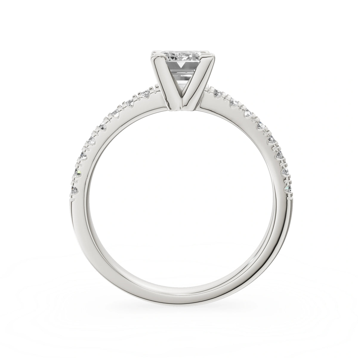 Gremari Seven Solis zásnubný prsteň z bieleho zlata s 1,00 ct lab-grown diamantom – Emerald