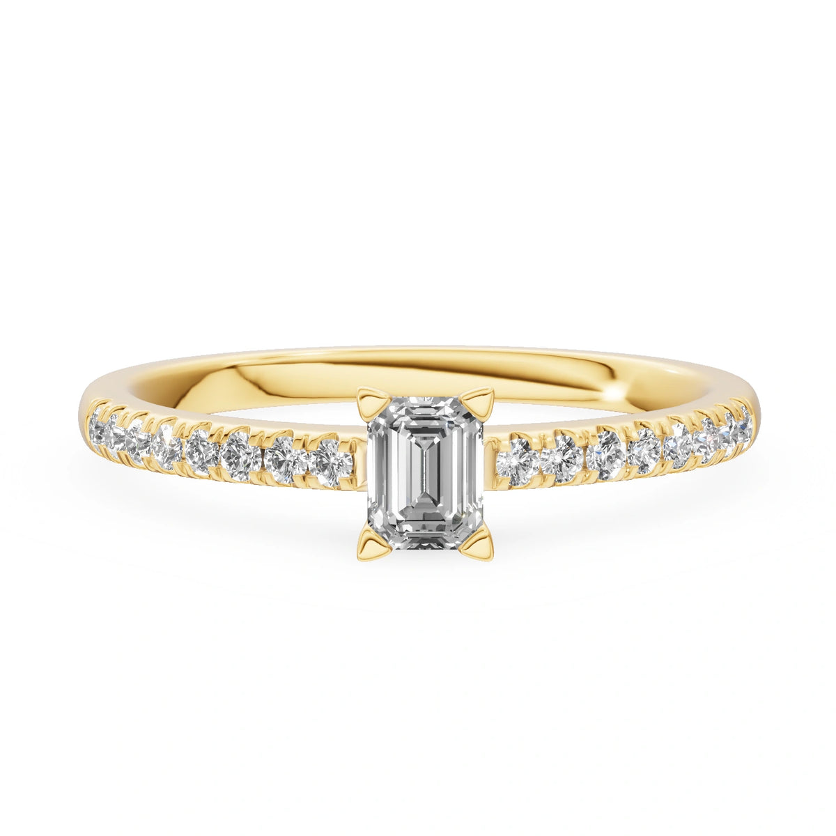 Gremari Seven Solis zásnubný prsteň zo žltého zlata s 0,24 ct lab-grown diamantom – Emerald