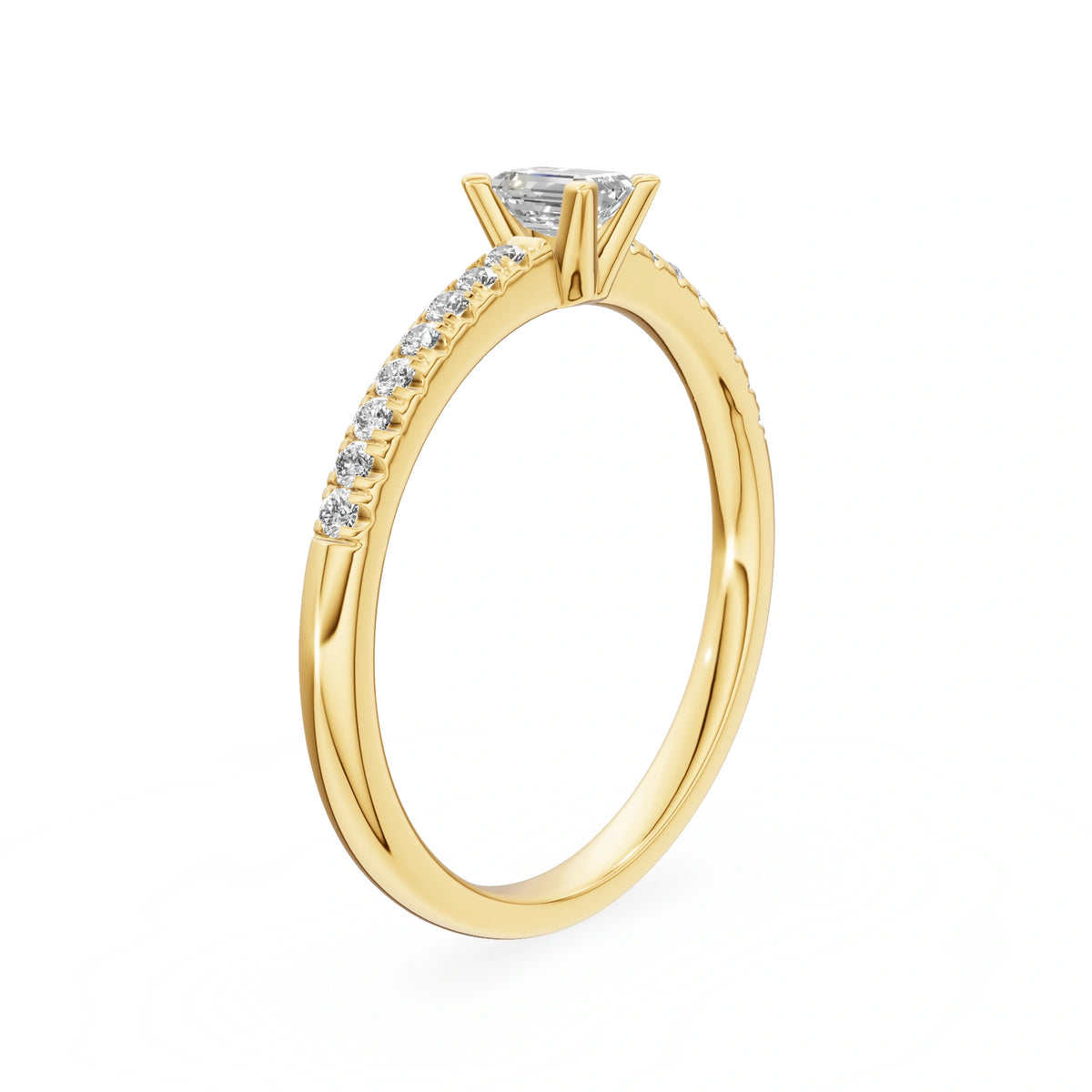 Gremari Seven Solis zásnubný prsteň zo žltého zlata s 0,24 ct lab-grown diamantom – Emerald