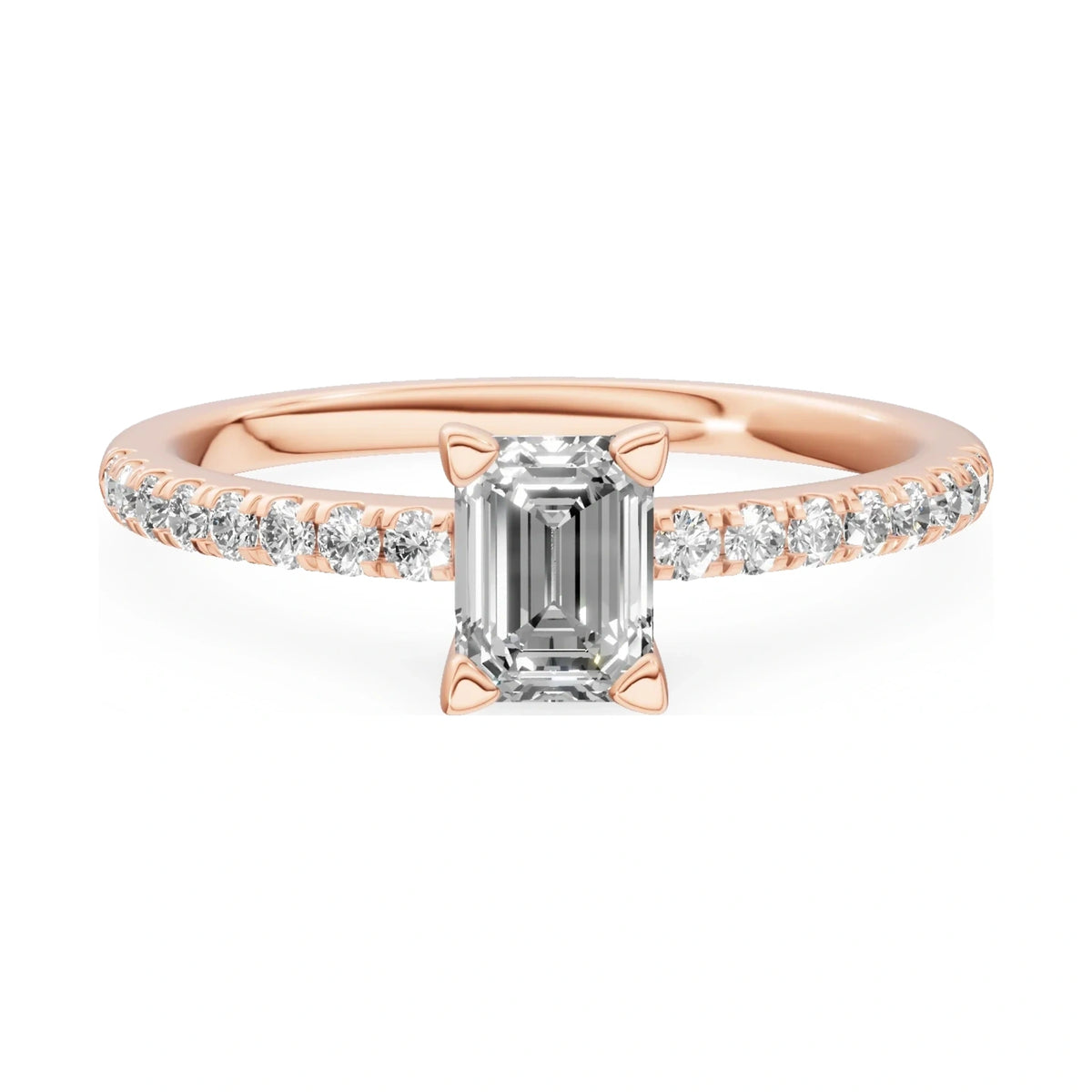 GREMARI Seven Solis 14K rose gold engagement ring with 0.50 ct emerald-cut natural diamond