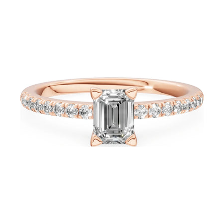 GREMARI Seven Solis 14K rose gold engagement ring with 0.50 ct emerald-cut natural diamond