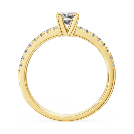 GREMARI Seven Solis emerald-cut natural diamond engagement ring in 14K yellow gold, 0.50 ct