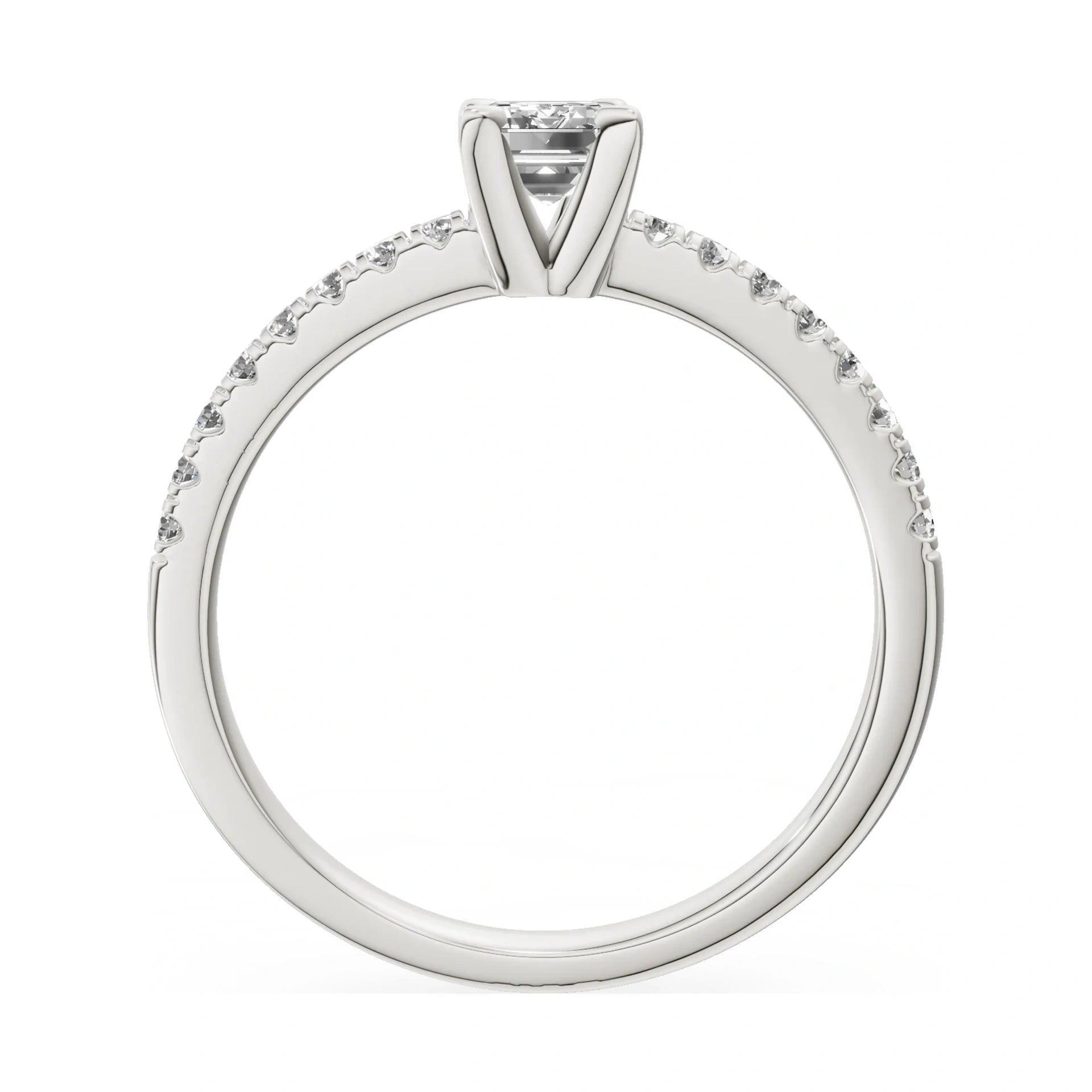 GREMARI Seven Solis emerald-cut natural diamond engagement ring in 14K white gold, 0.50 ct