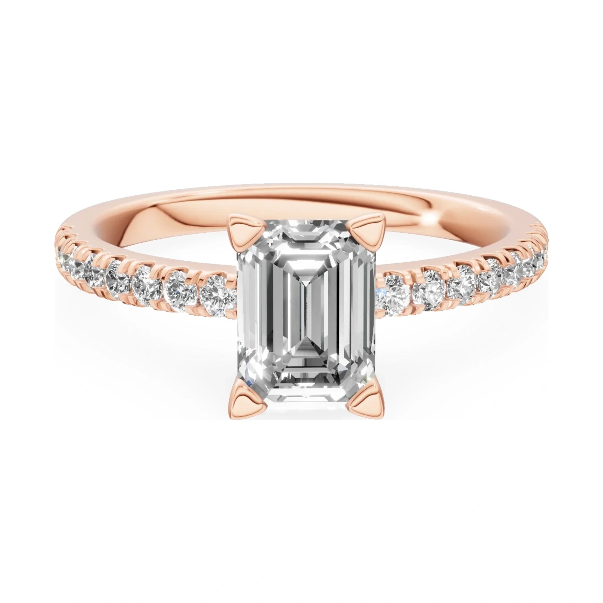 GREMARI Seven Solis 14K yellow gold engagement ring with 1.00 ct emerald-cut natural diamond