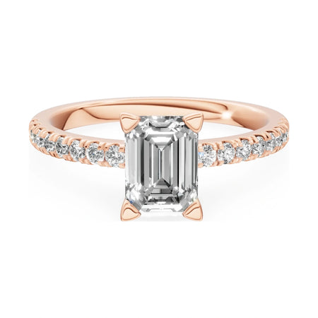 GREMARI Seven Solis 14K yellow gold engagement ring with 1.00 ct emerald-cut natural diamond
