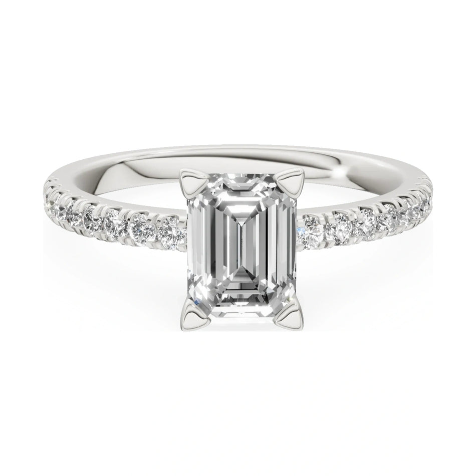 GREMARI Seven Solis 14K rose gold engagement ring with 1.00 ct emerald-cut natural diamond