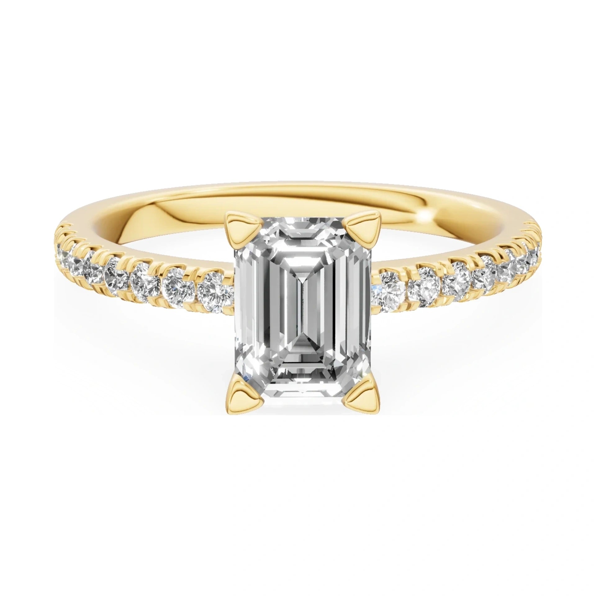 GREMARI Seven Solis 14K white gold engagement ring with 1.00 ct emerald-cut natural diamond
