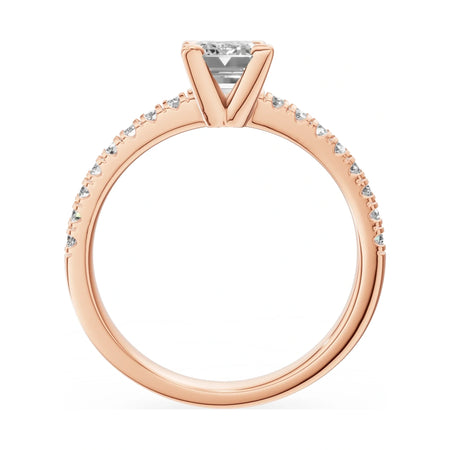 GREMARI Seven Solis emerald-cut natural diamond engagement ring in 14K rose gold, 1.00 ct