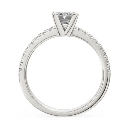 GREMARI Seven Solis emerald-cut natural diamond engagement ring in 14K white gold, 1.00 ct