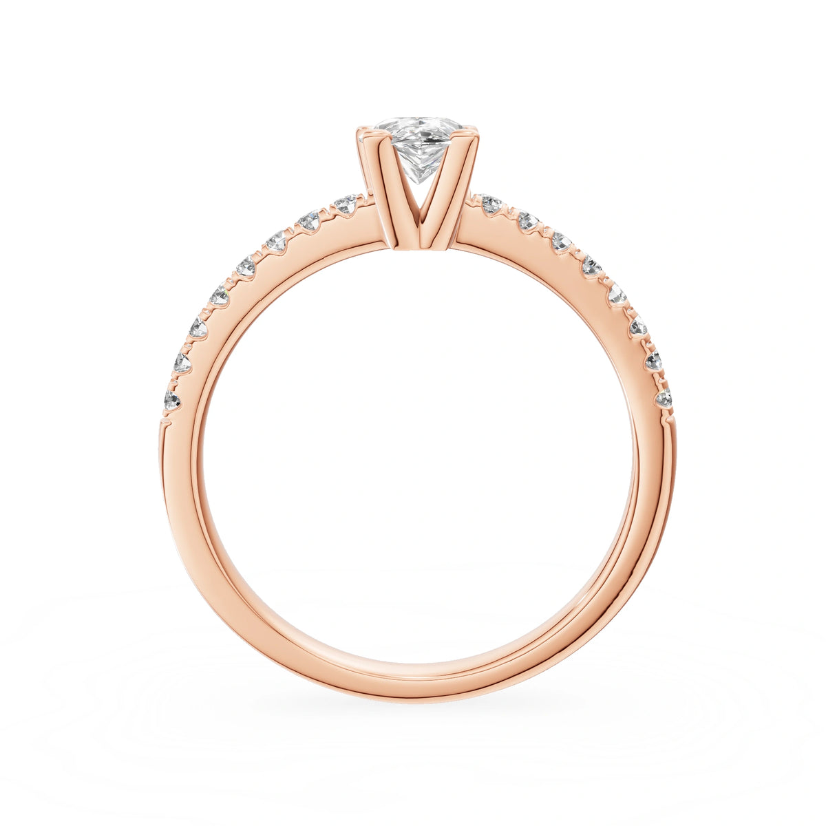 Gremari Seven Solis zásnubný prsteň z ružového zlata s 0,50 ct lab-grown diamantom – Pear