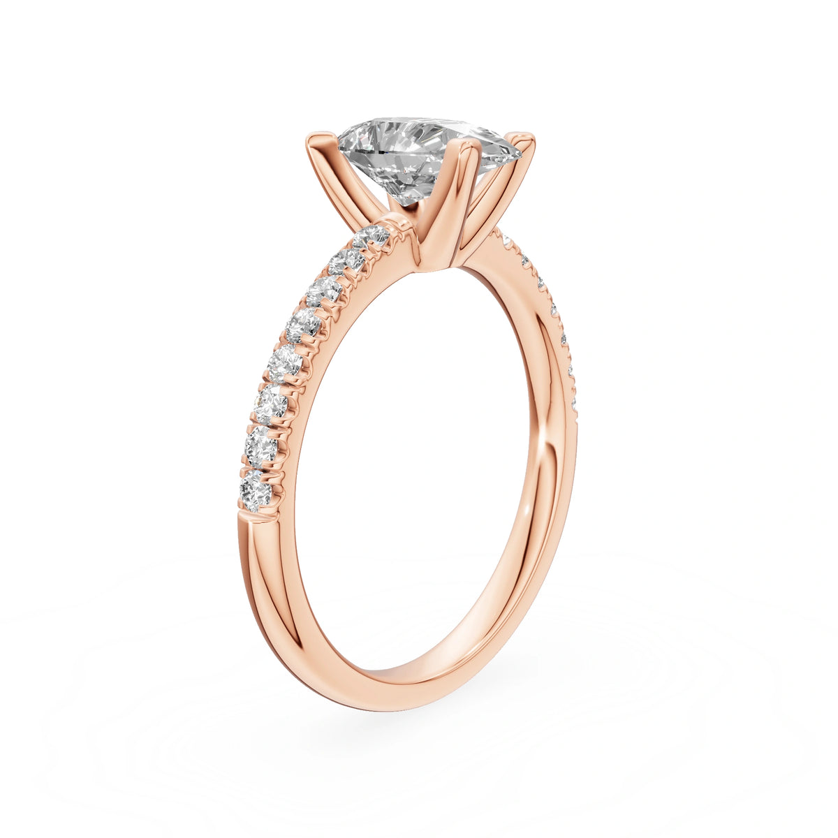 Gremari Seven Solis zásnubný prsteň z ružového zlata s 1,00 ct lab-grown diamantom – Pear