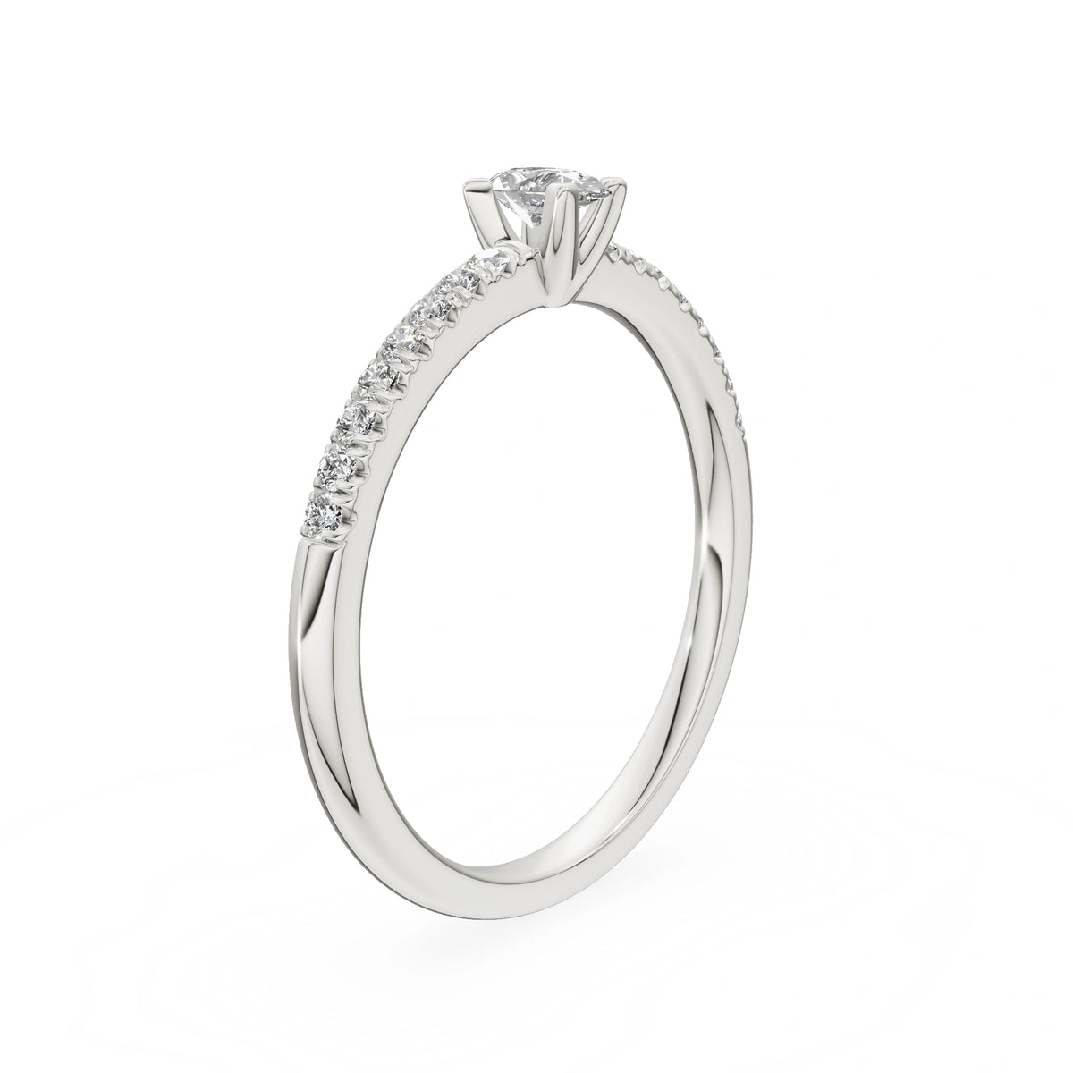 Gremari Seven Solis zásnubný prsteň z bieleho zlata s 0,15 ct lab-grown diamantom – Pear
