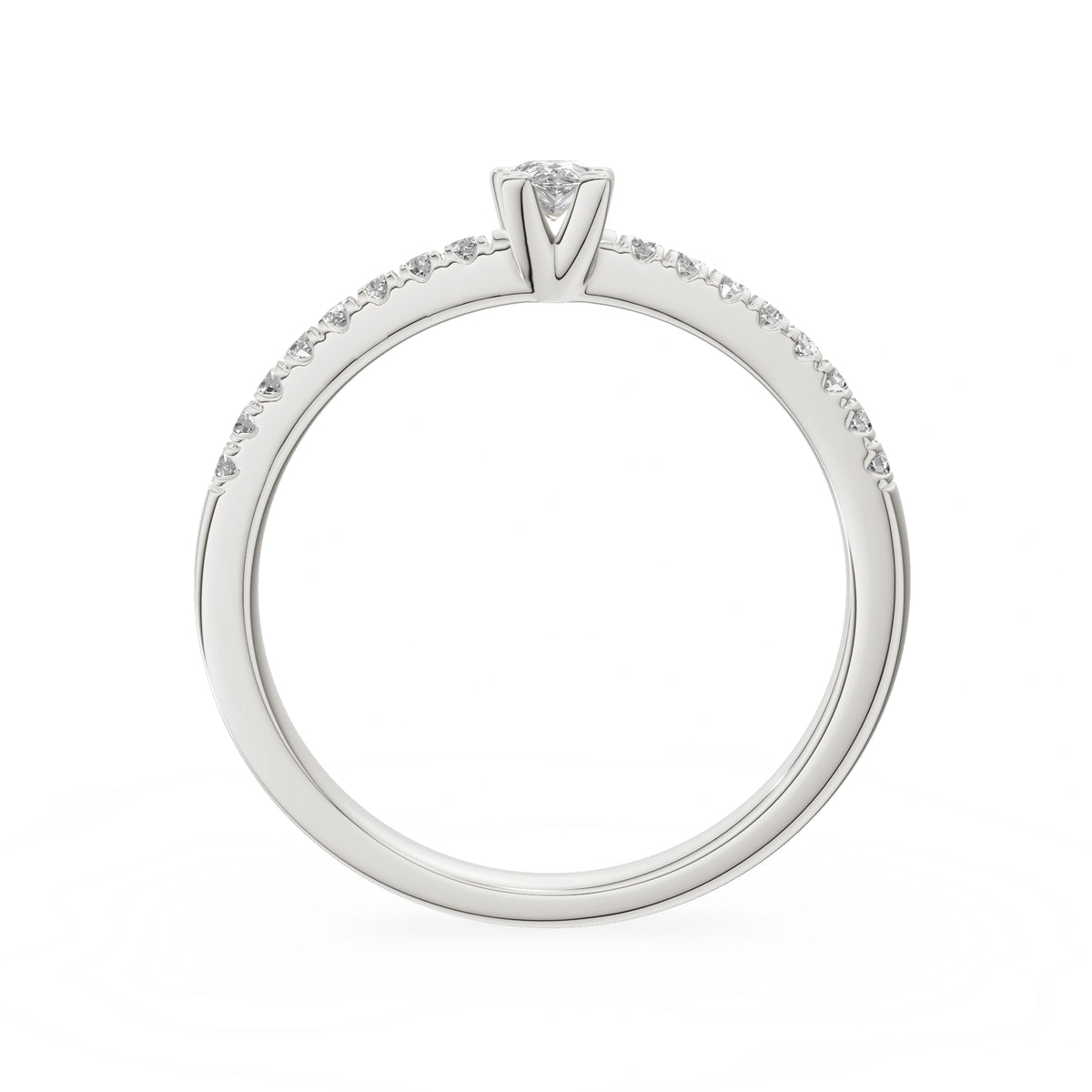 Gremari Seven Solis zásnubný prsteň z bieleho zlata s 0,15 ct lab-grown diamantom – Pear