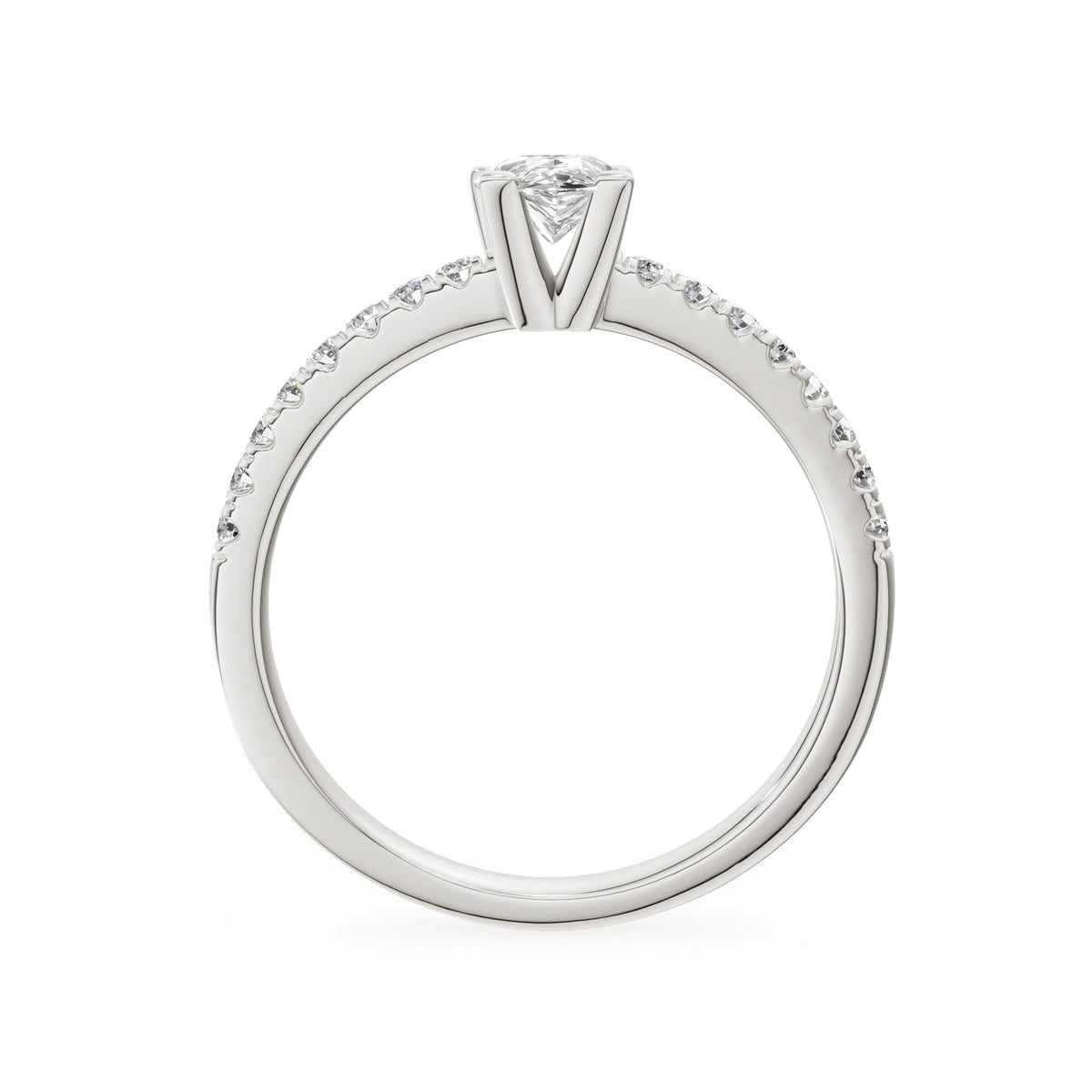 Gremari Seven Solis zásnubný prsteň z bieleho zlata s 0,50 ct lab-grown diamantom – Pear