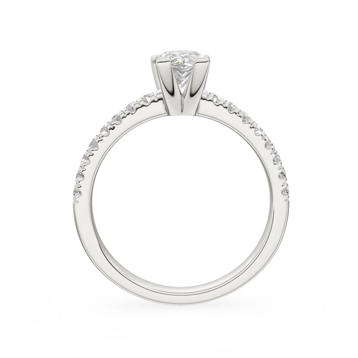 Gremari Seven Solis zásnubný prsteň z bieleho zlata s 1,00 ct lab-grown diamantom – Pear