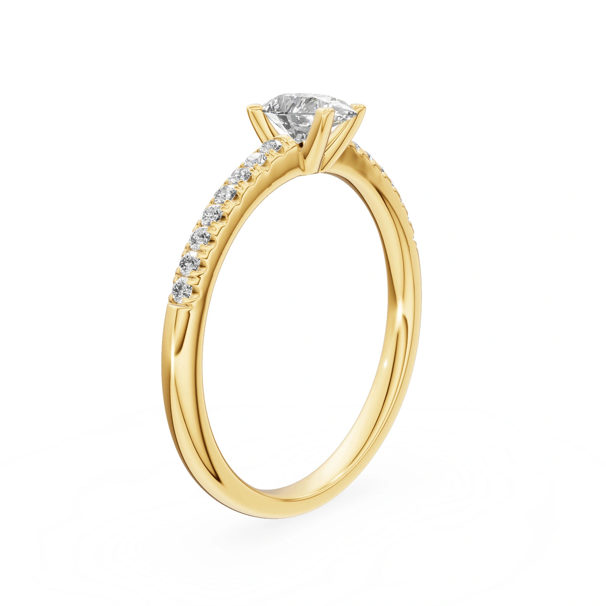 Gremari Seven Solis zásnubný prsteň zo žltého zlata s 0,30 ct lab-grown diamantom – Pear