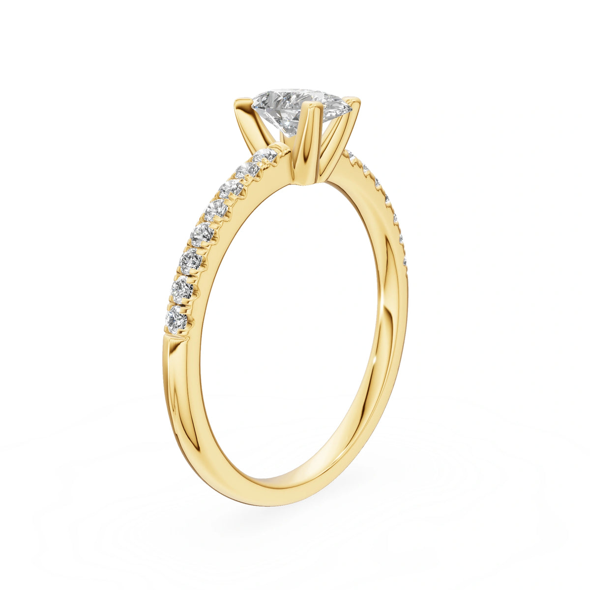 Gremari Seven Solis zásnubný prsteň zo žltého zlata s 0,50 ct lab-grown diamantom – Pear