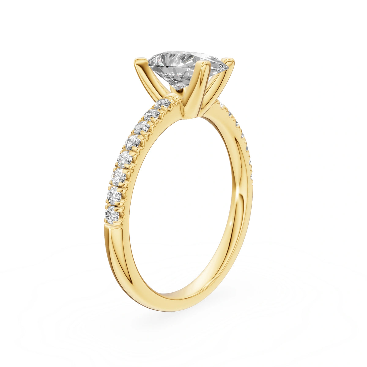 Gremari Seven Solis zásnubný prsteň zo žltého zlata s 1,00 ct lab-grown diamantom – Pear