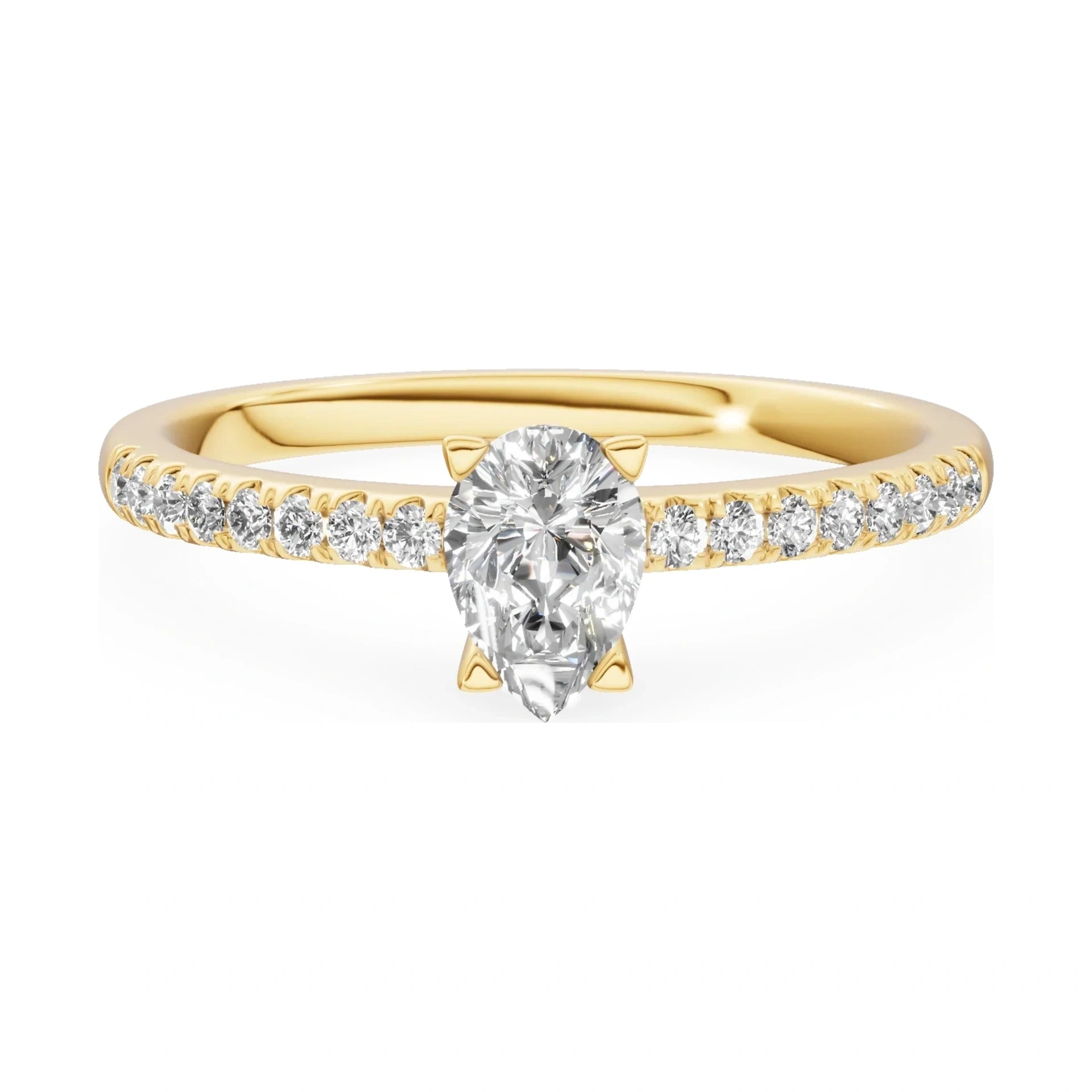 GREMARI Seven Solis 14K yellow gold engagement ring with 0.30 ct pear-cut natural diamond