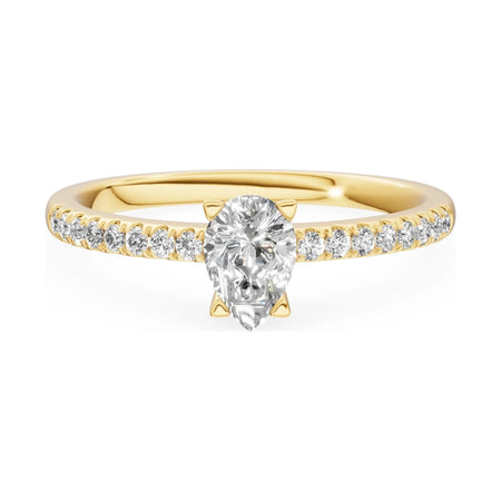 GREMARI Seven Solis 14K yellow gold engagement ring with 0.30 ct pear-cut natural diamond