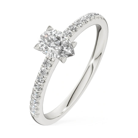 0.30 ct pear-cut natural diamond GREMARI Seven Solis engagement ring in 14K white gold