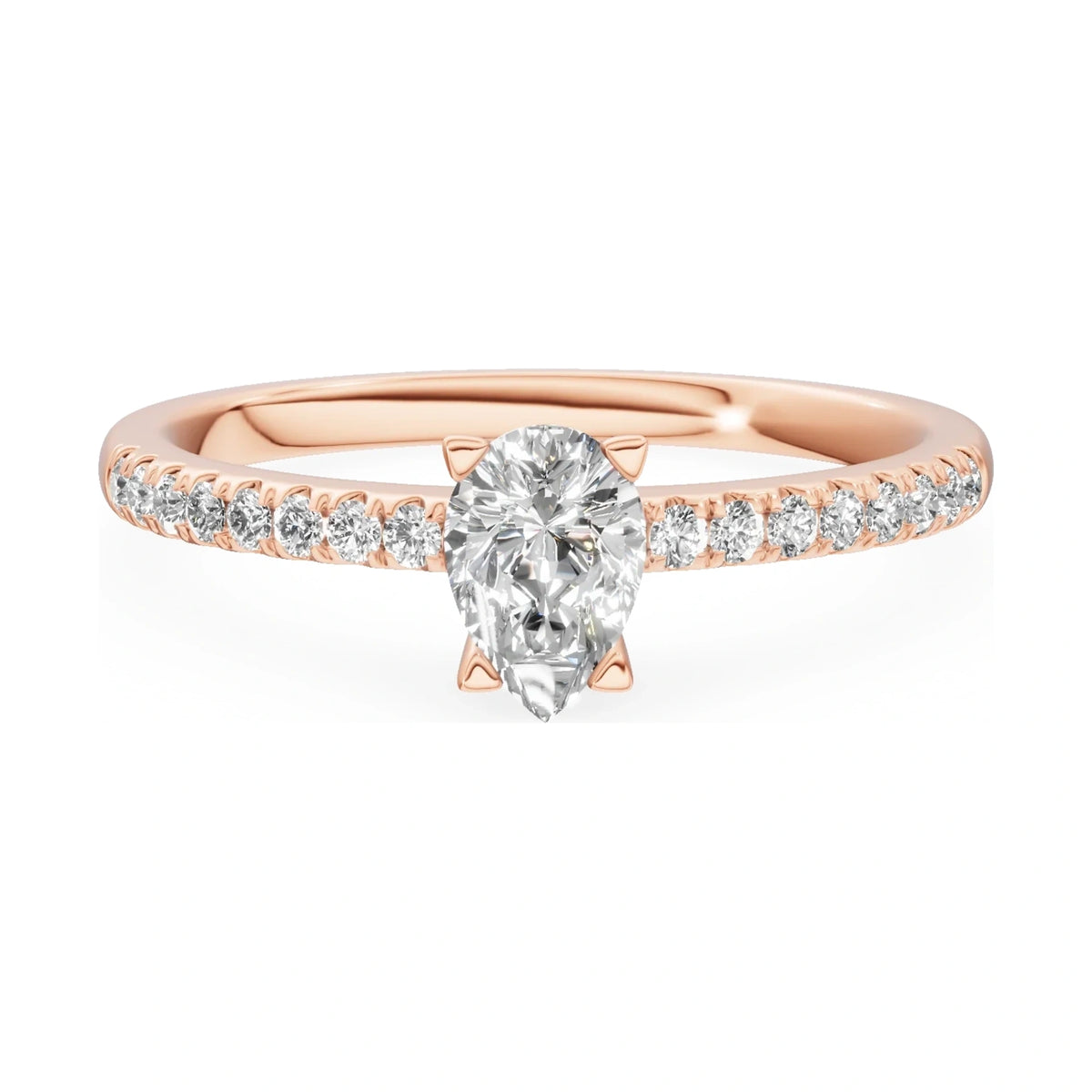 GREMARI Seven Solis 14K rose gold engagement ring with 0.30 ct pear-cut natural diamond