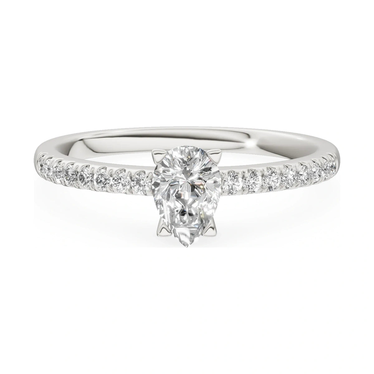 GREMARI Seven Solis 14K white gold engagement ring with 0.30 ct pear-cut natural diamond