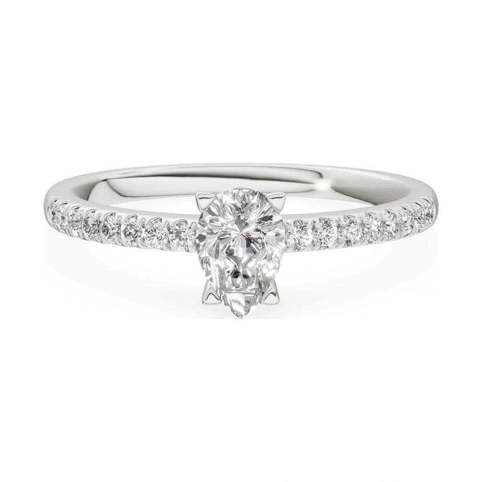 GREMARI Seven Solis 14K white gold engagement ring with 0.30 ct pear-cut natural diamond
