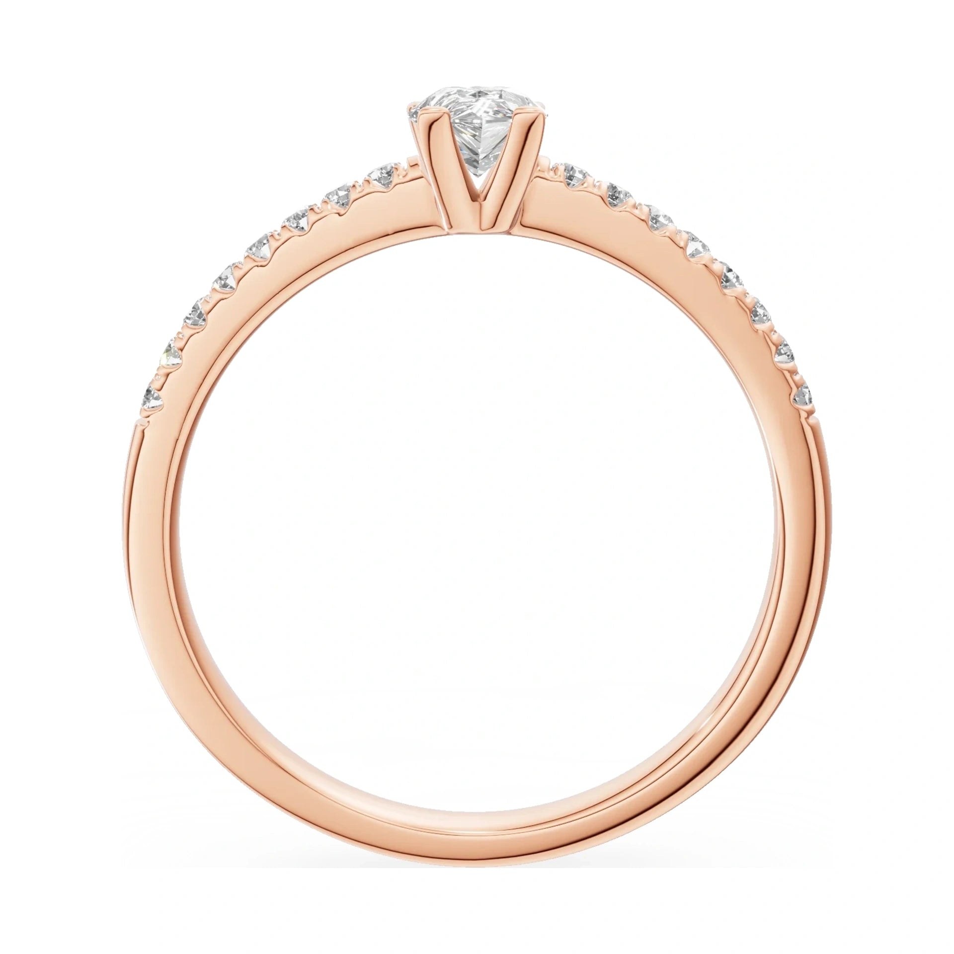GREMARI Seven Solis pear-cut natural diamond engagement ring in 14K rose gold, 0.30 ct