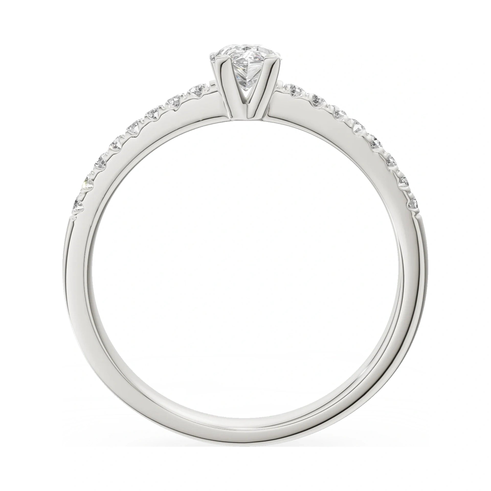 GREMARI Seven Solis pear-cut natural diamond engagement ring in 14K white gold, 0.30 ct