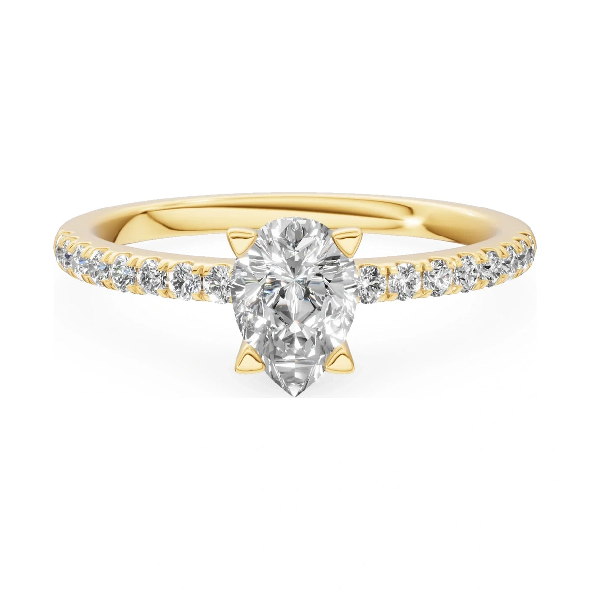 GREMARI Seven Solis 14K yellow gold engagement ring with 0.50 ct pear-cut natural diamond
