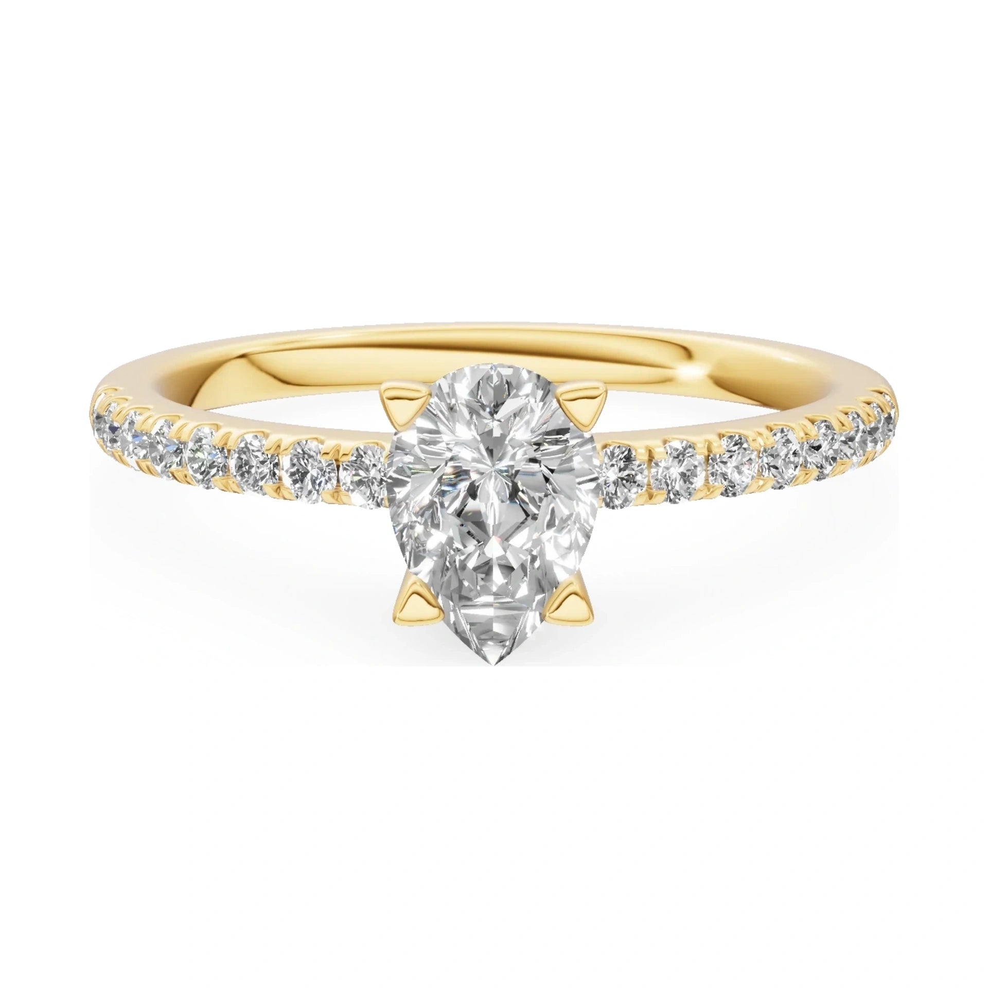GREMARI Seven Solis 14K yellow gold engagement ring with 0.50 ct pear-cut natural diamond