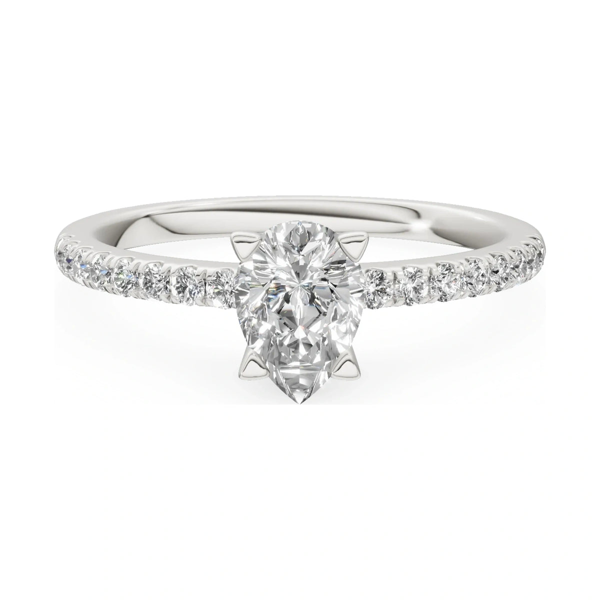 GREMARI Seven Solis 14K white gold engagement ring with 0.50 ct pear-cut natural diamond