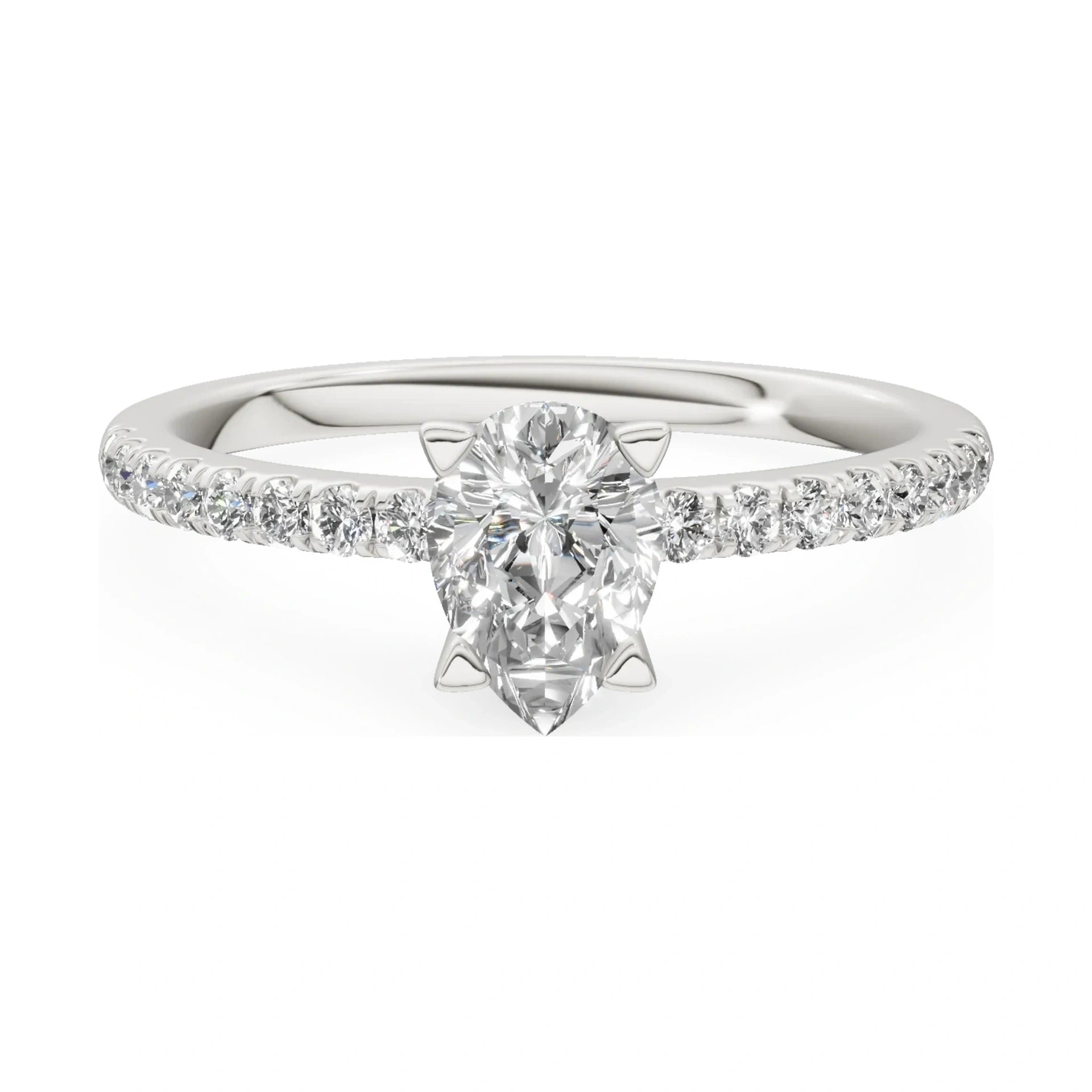 GREMARI Seven Solis 14K white gold engagement ring with 0.50 ct pear-cut natural diamond