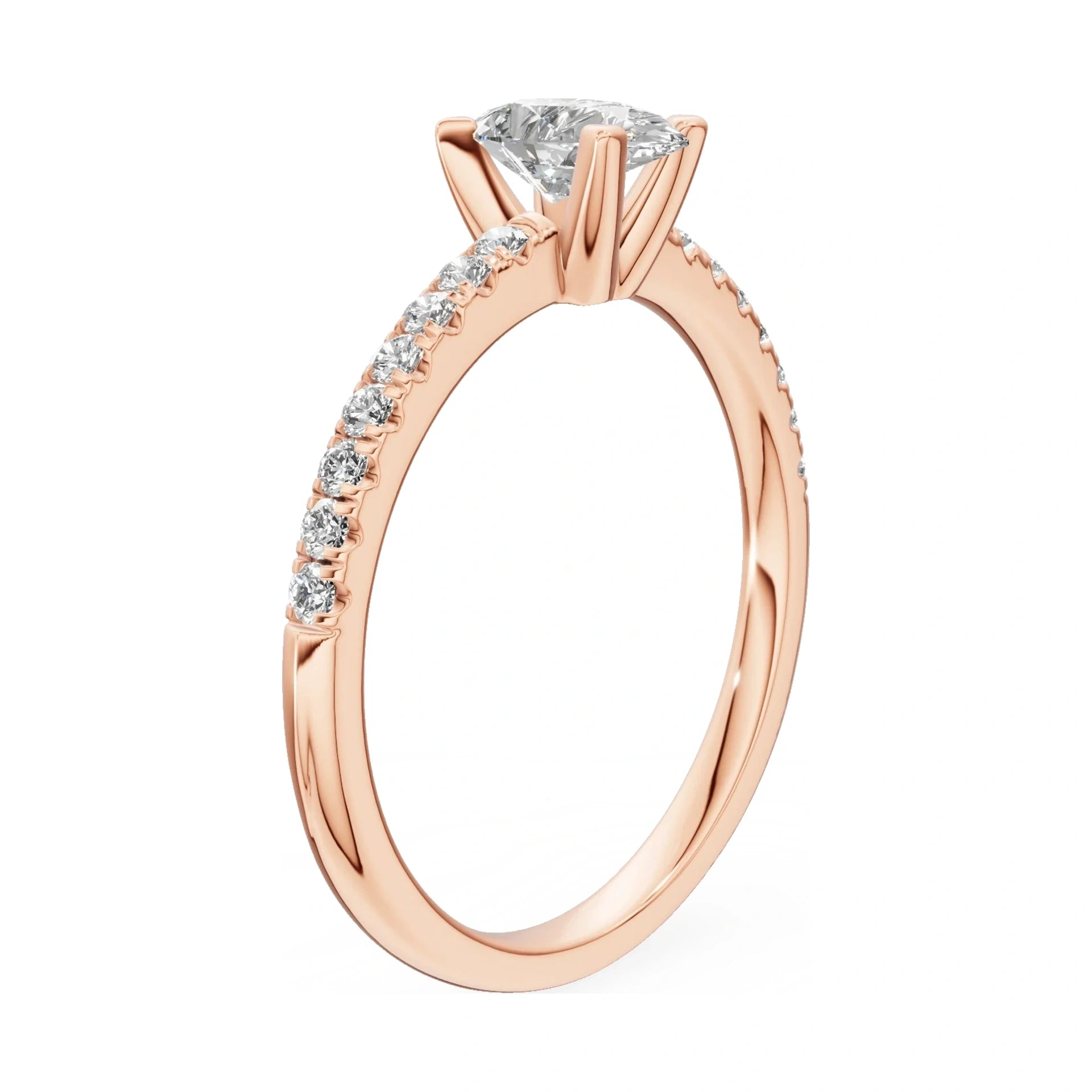 14K rose gold GREMARI Seven Solis ring with 0.50 ct pear-cut natural diamond
